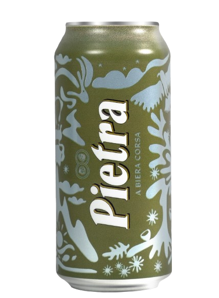 Bouteille de bière Colomba, bière blanche de Corse avec une étiquette représentant une femme.