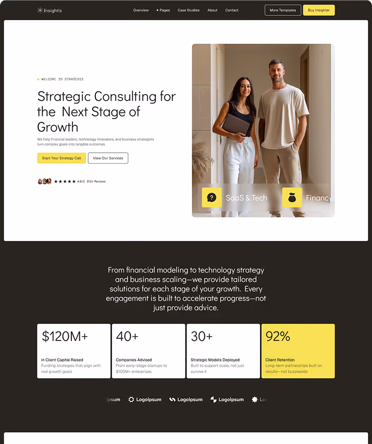 Consulting & strategist Webflow template