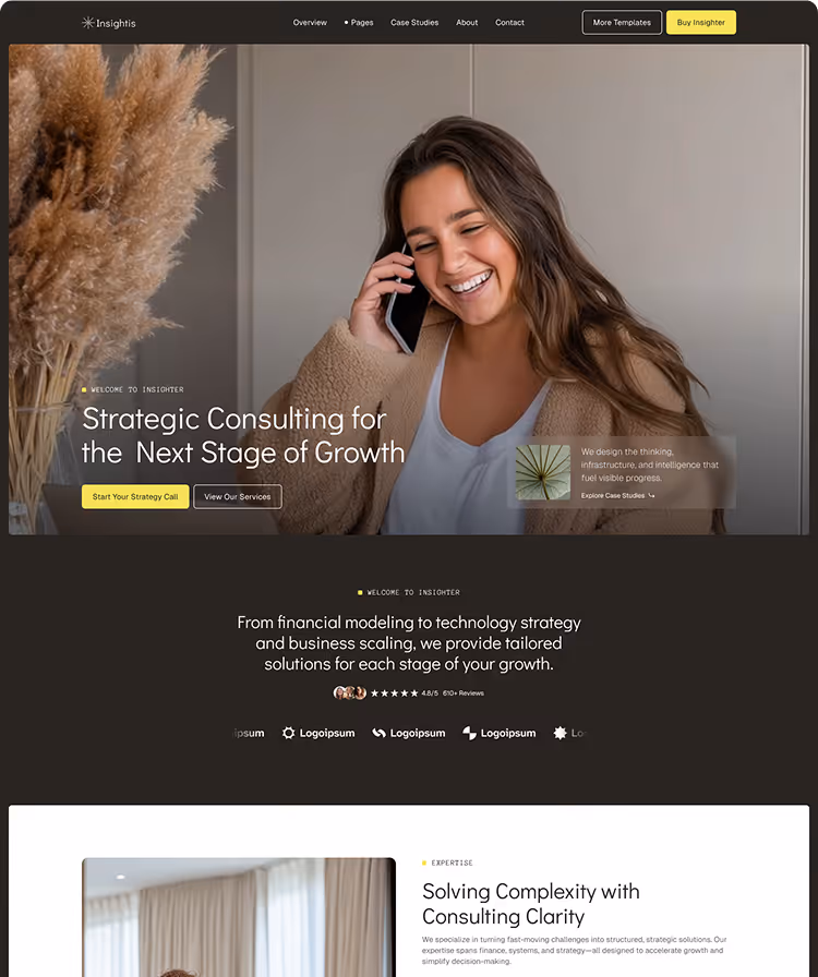 Consulting & strategist Webflow template