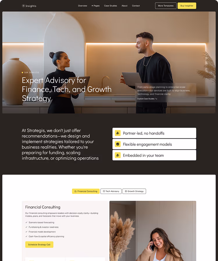 Consulting & strategist Webflow template