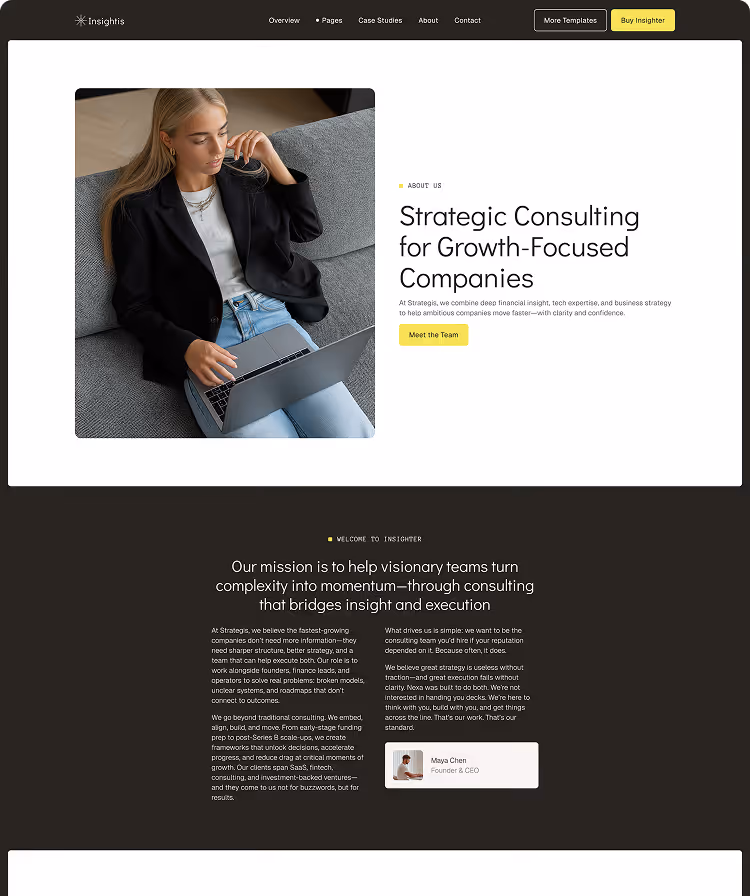 Consulting & strategist Webflow template