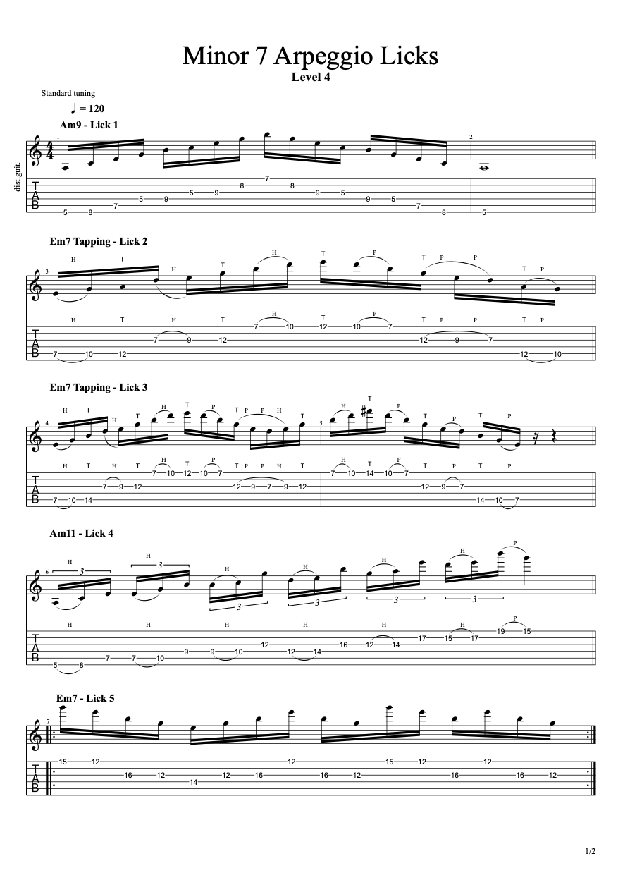 Minor 7 Arpeggio Licks Level 4 preview