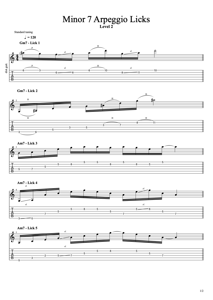 Minor 7 Arpeggio Licks Level 2 preview