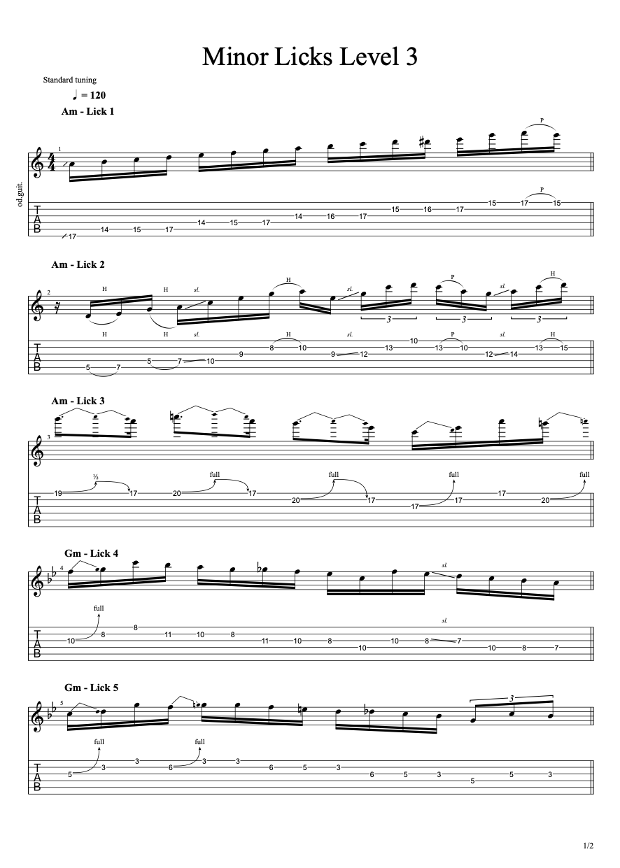 Minor Licks Level 3 PDF preview
