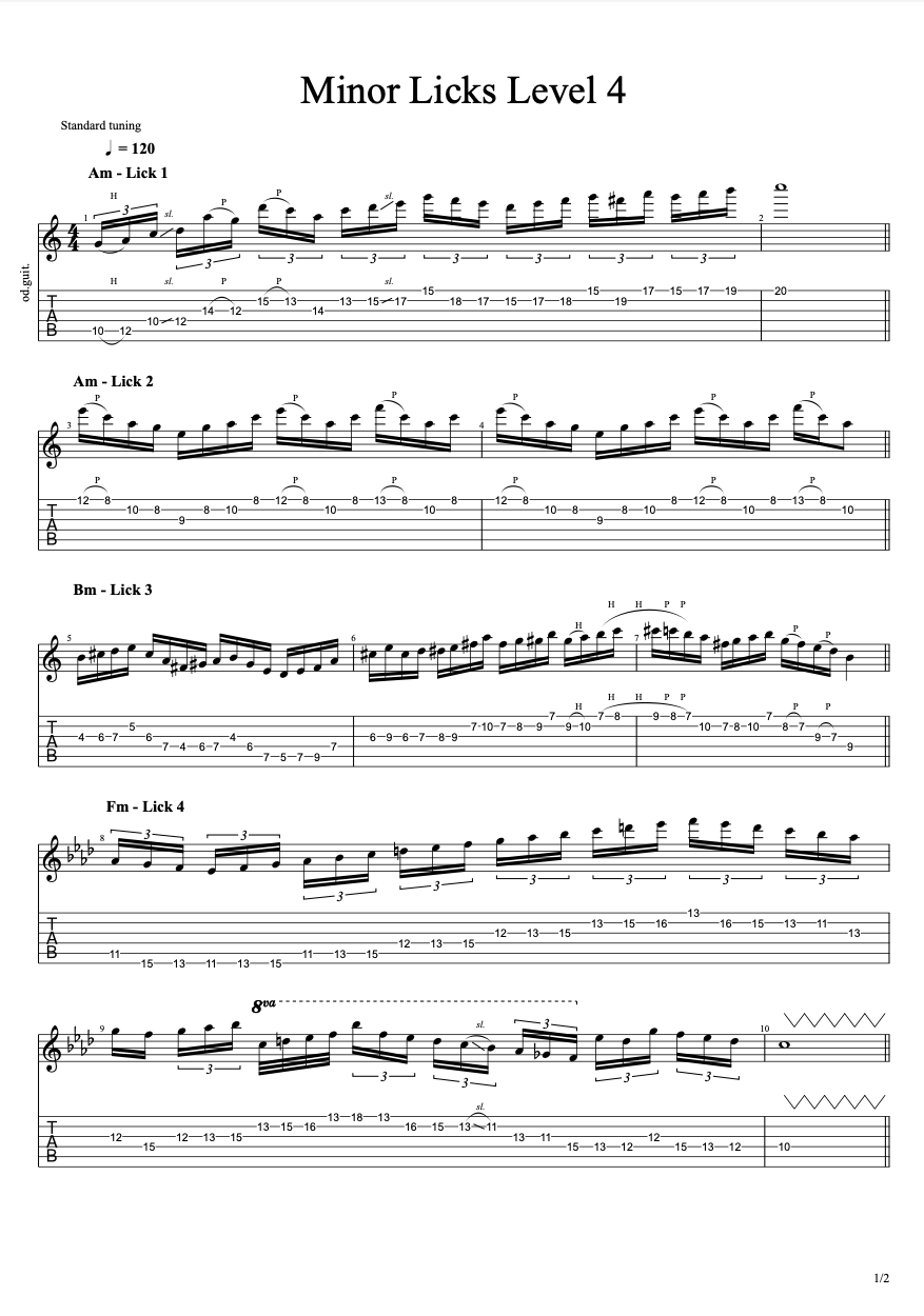 Minor Licks Level 4 PDF preview