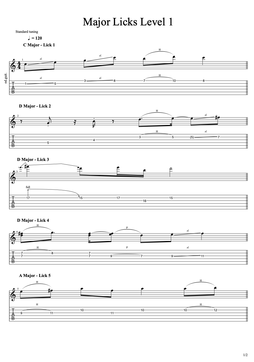 Major Licks Level 1 PDF preview