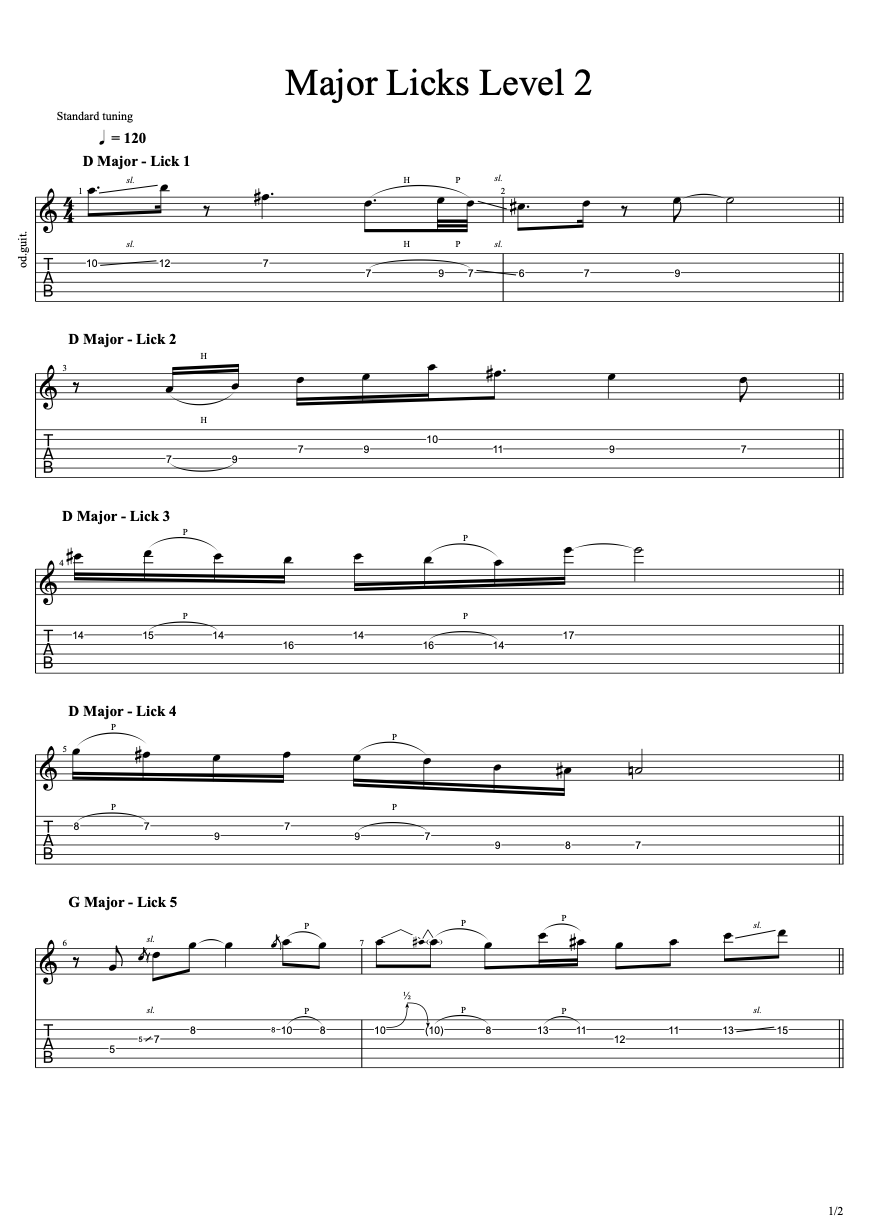Major Licks Level 2 PDF preview