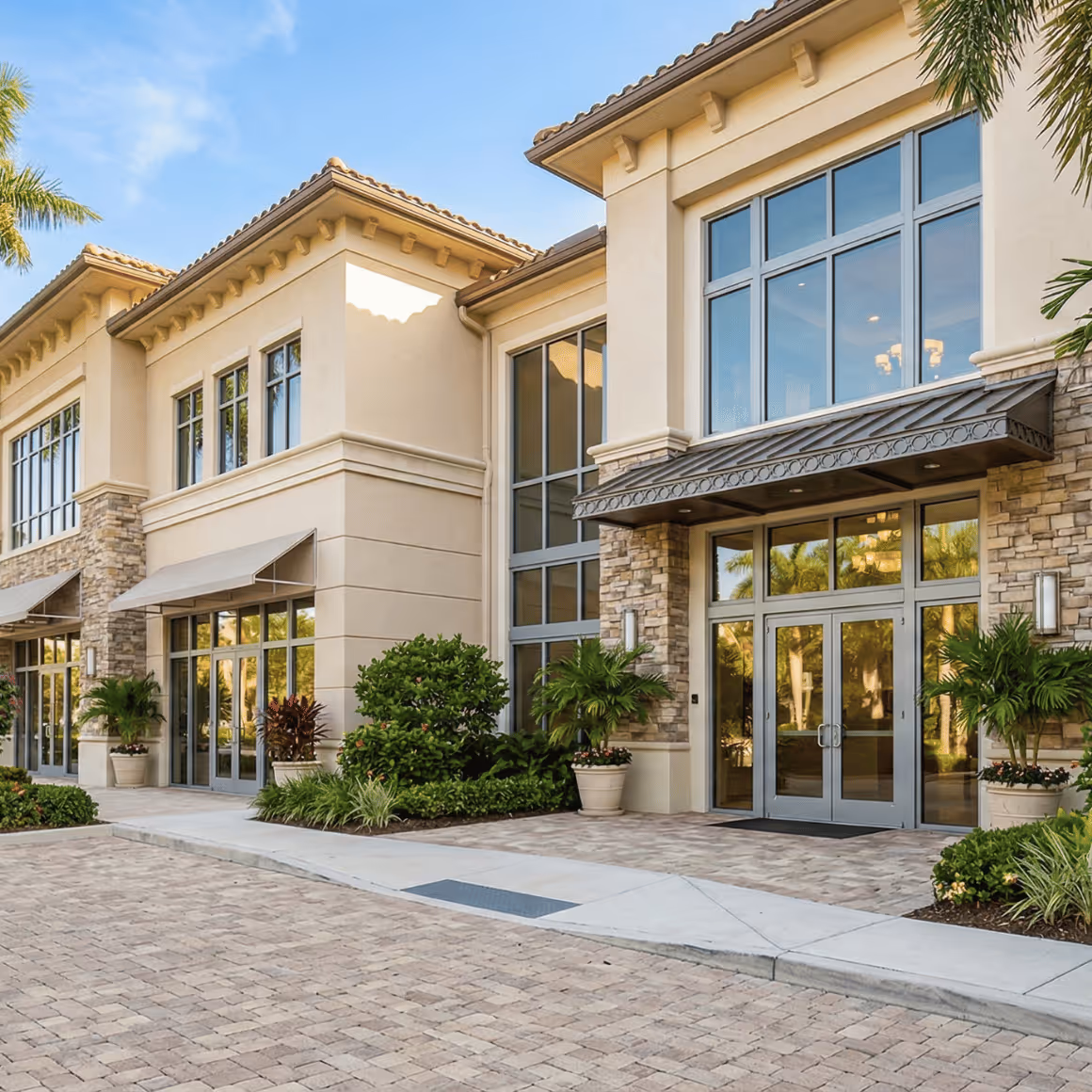 Commercial pressure washing and building washing in Naples, Florida. 