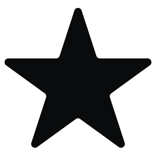 Solid black five-point star icon.