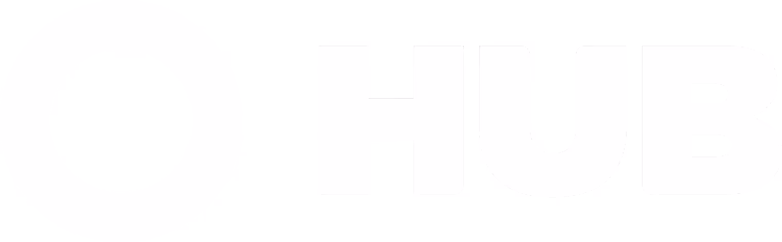 HUB International company logo in white on transparent background.