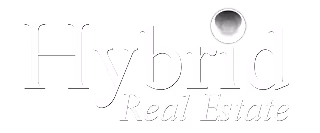 Hybrid Real Estate logo with a circular design element above the letter 'i'.