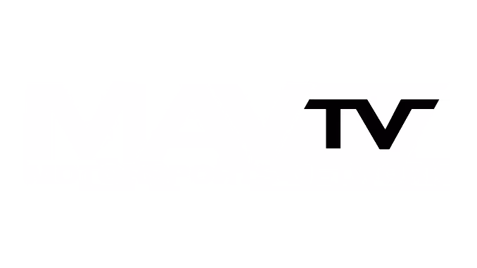 MAV TV logo with letters MAV in stylized font and TV in bold black text on a white background.