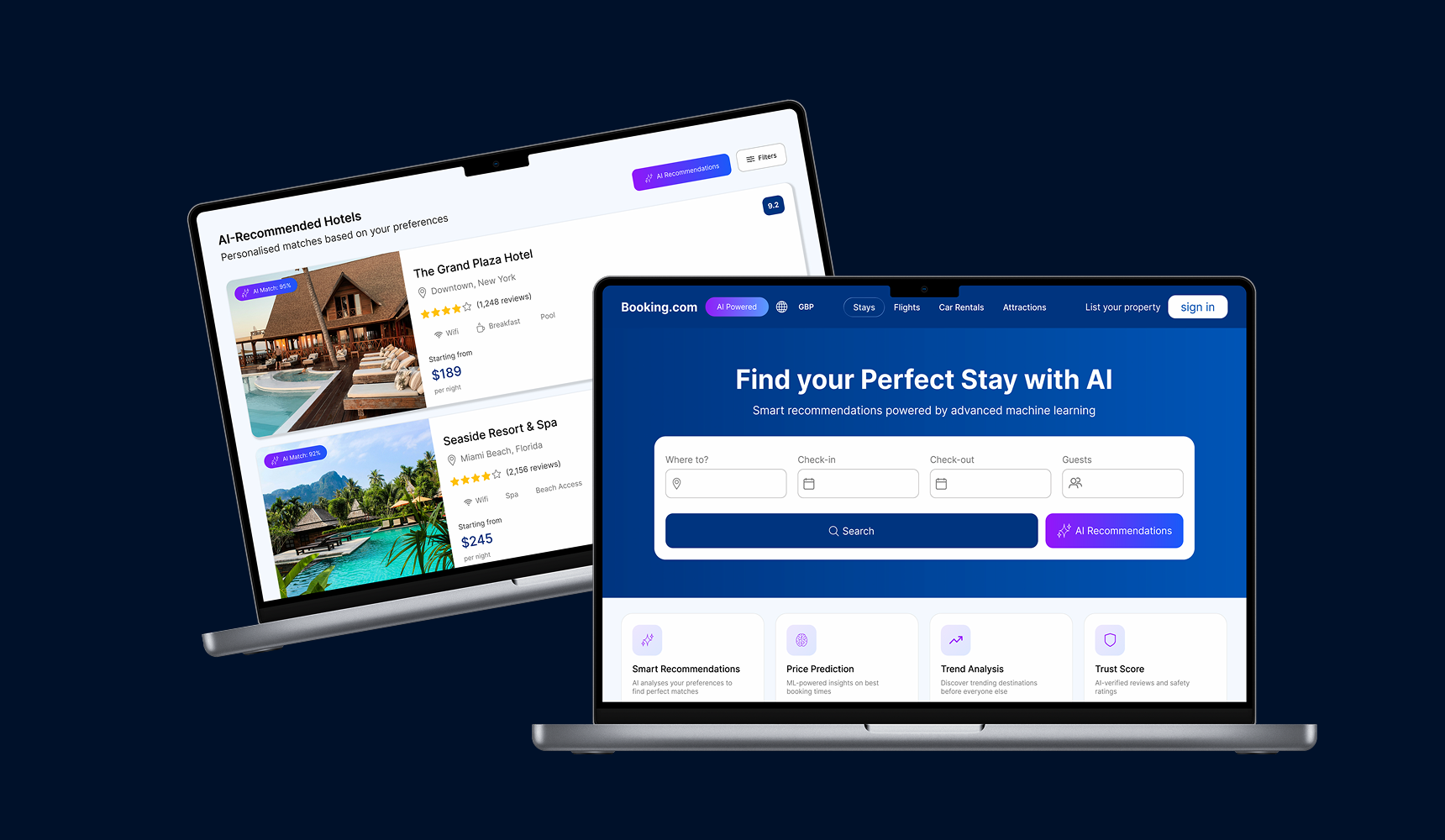 Booking.com mockup