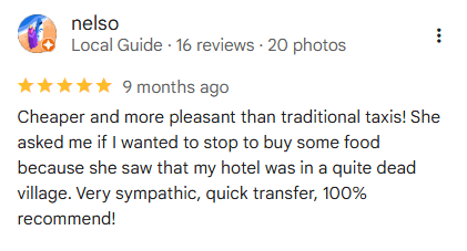 Google Review - Get Corfu Transfer