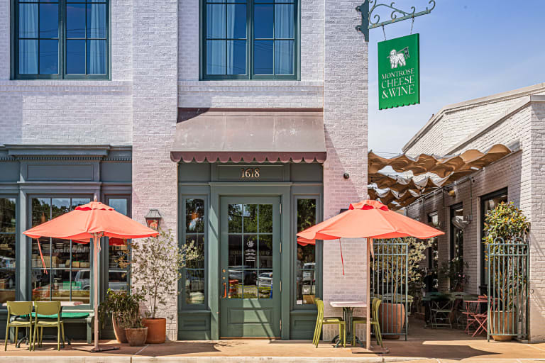 The storefront of Montrose Cheese & Wine in Houston