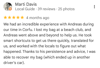Google Review - Get Corfu Transfer