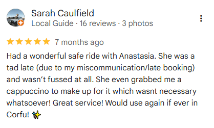 Google Review - Get Corfu Transfer