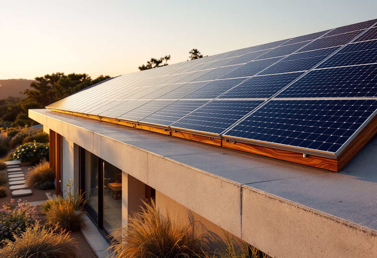 image of solar panels on rooftops