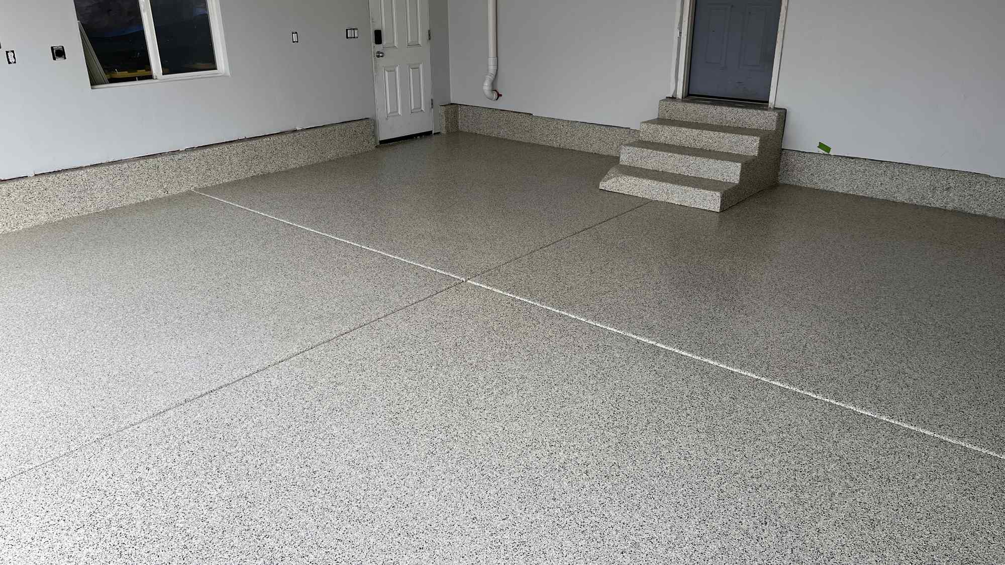 Residential flake epoxy floor coating by Lifetime Coatings in Utah