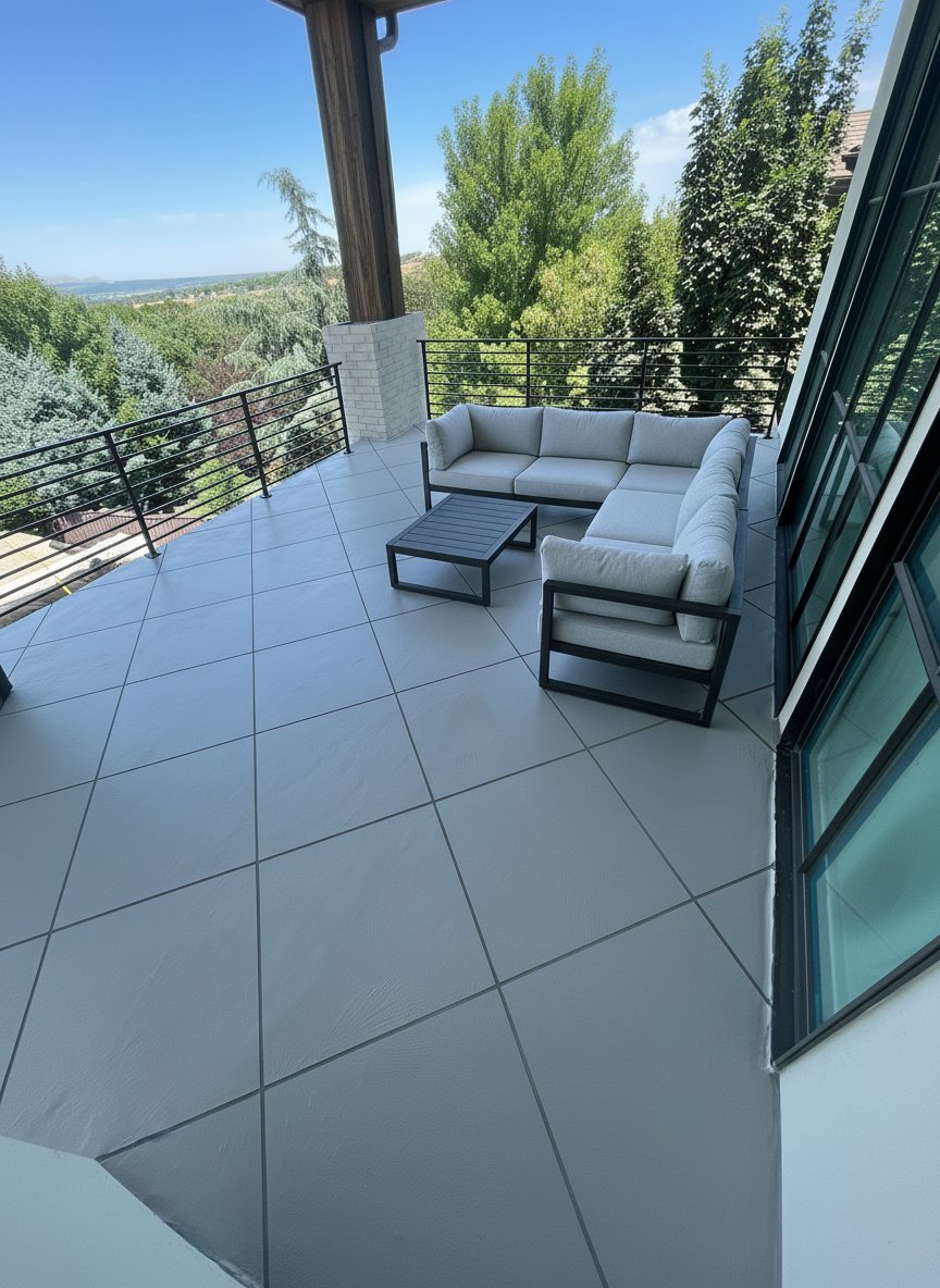 Residential waterproof patio deck coating by Lifetime Coatings in Utah