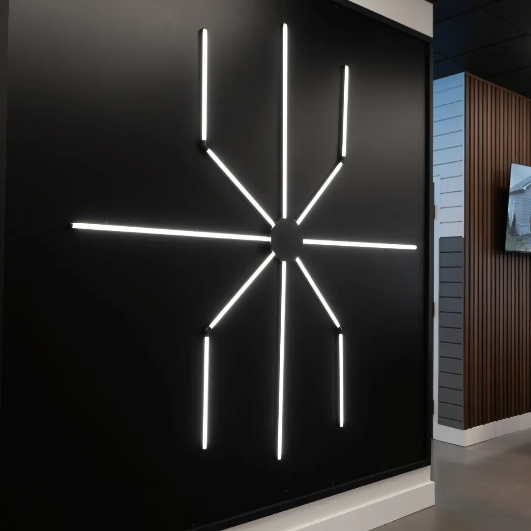 Commercial Proslat wall system with custom lighting by Lifetime Coatings in Utah