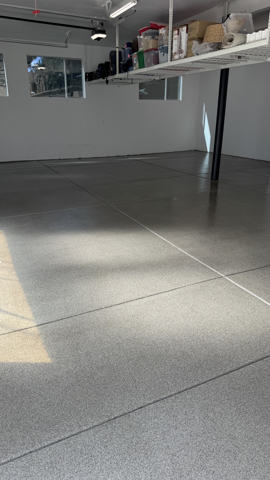 micro flake epoxy garage floor in Clay