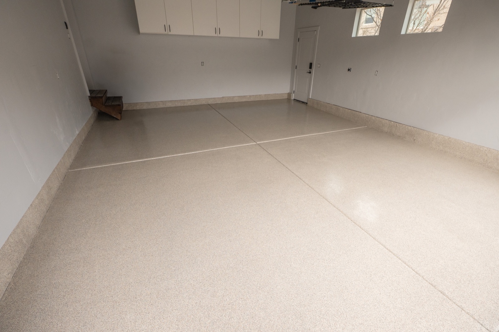 micro flake epoxy garage floor in Coral