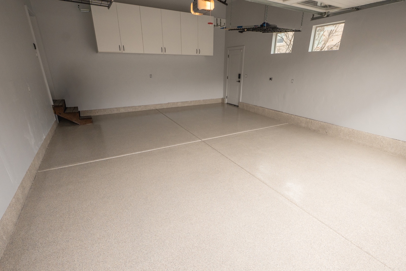 micro flake epoxy garage floor in Coral