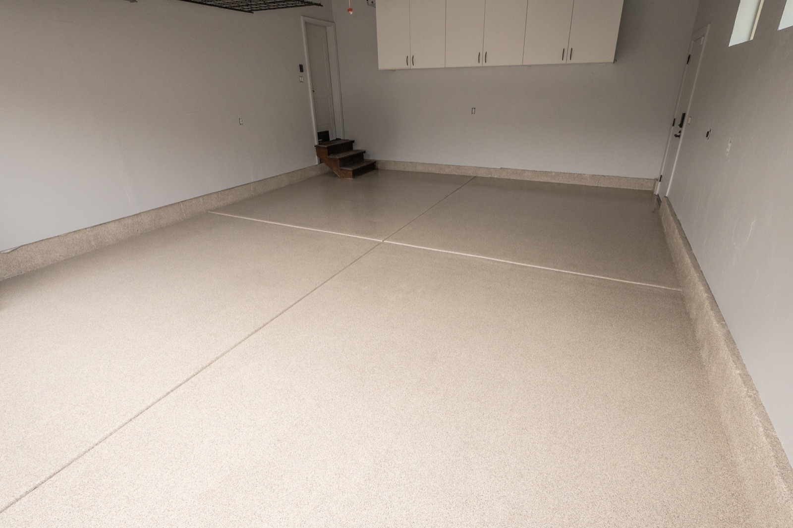 micro flake epoxy garage floor in Coral