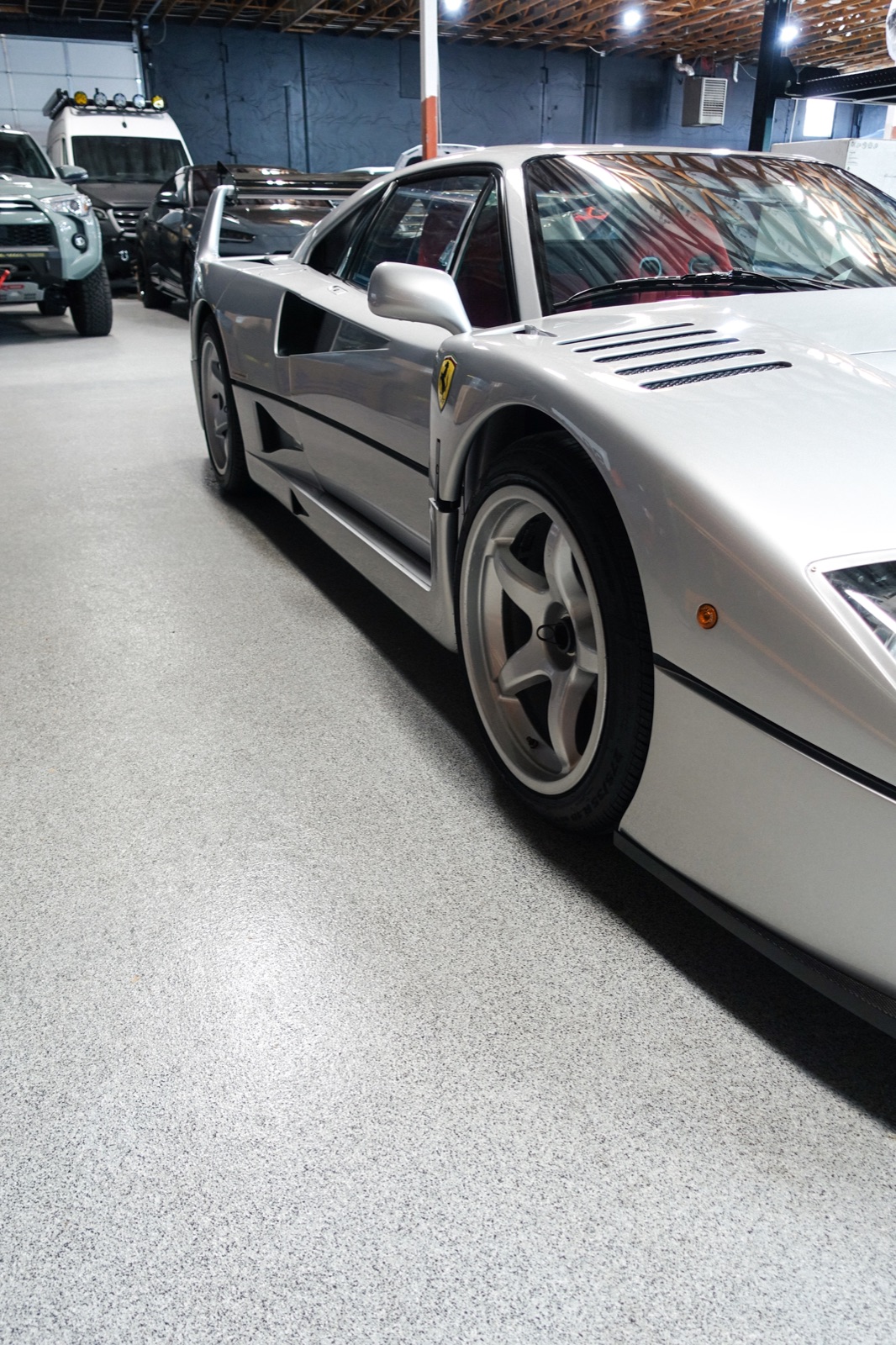 micro flake epoxy garage floor in Quartz