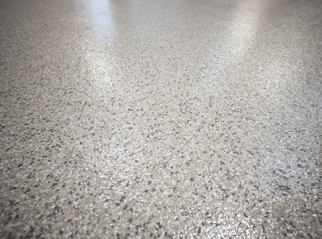 Ashton flake epoxy garage floor by Lifetime Coatings