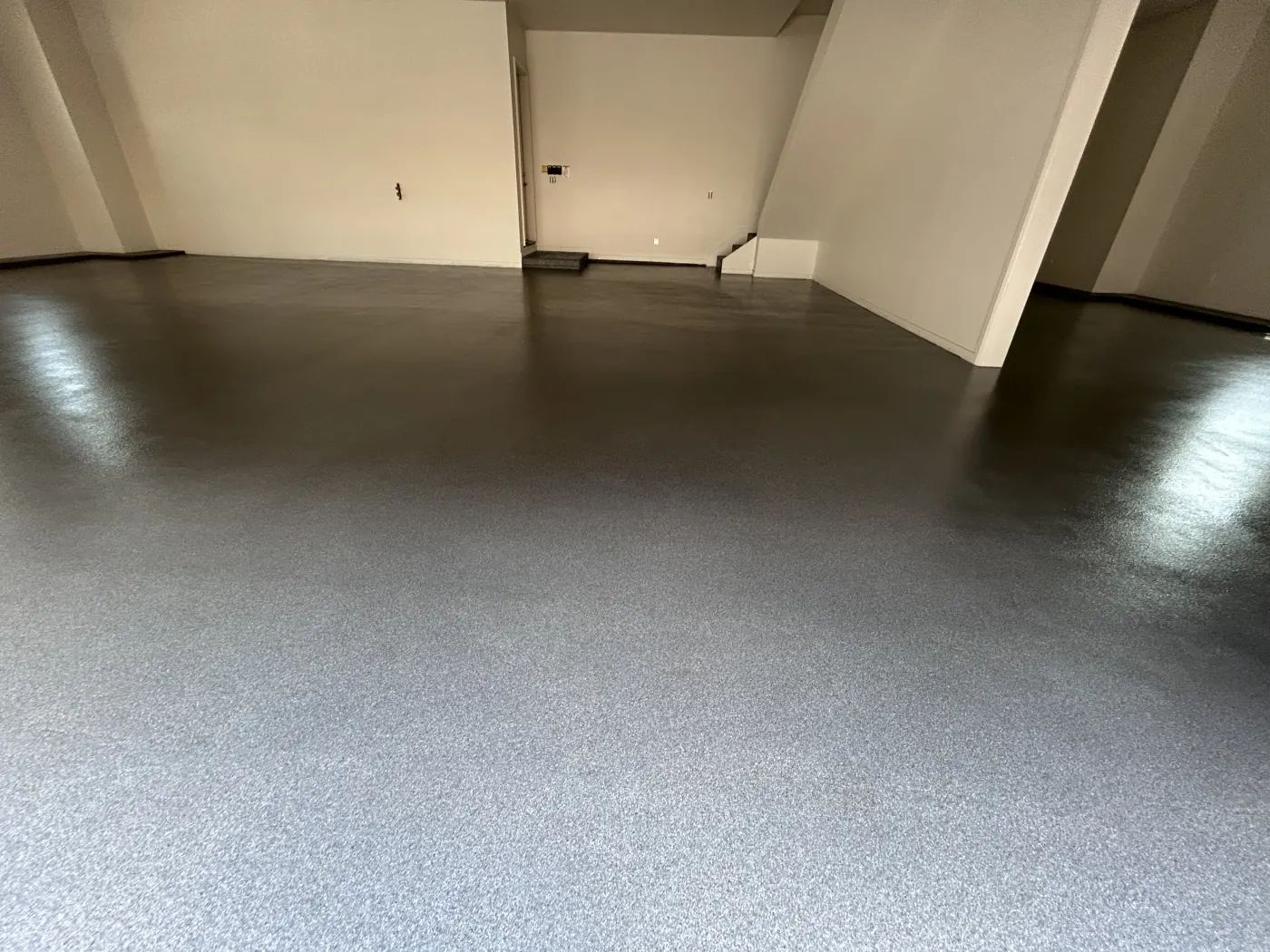 Eclipse flake epoxy garage floor by Lifetime Coatings