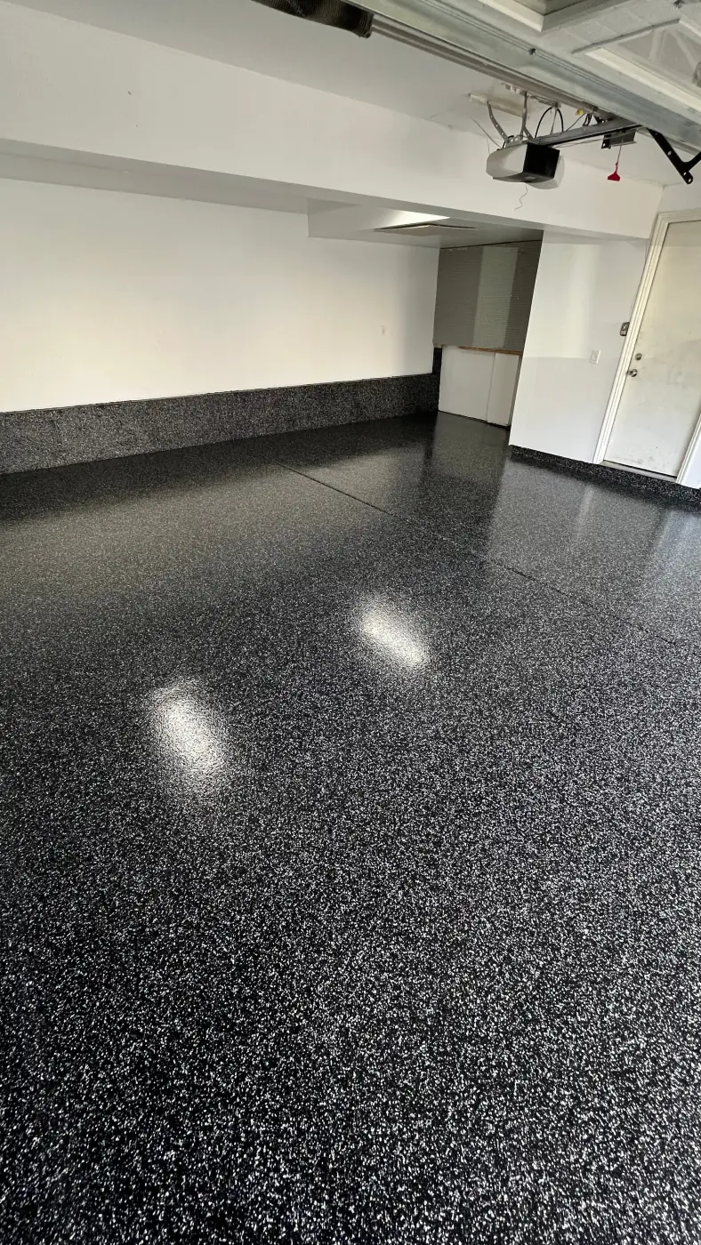 Igneous flake epoxy garage floor by Lifetime Coatings