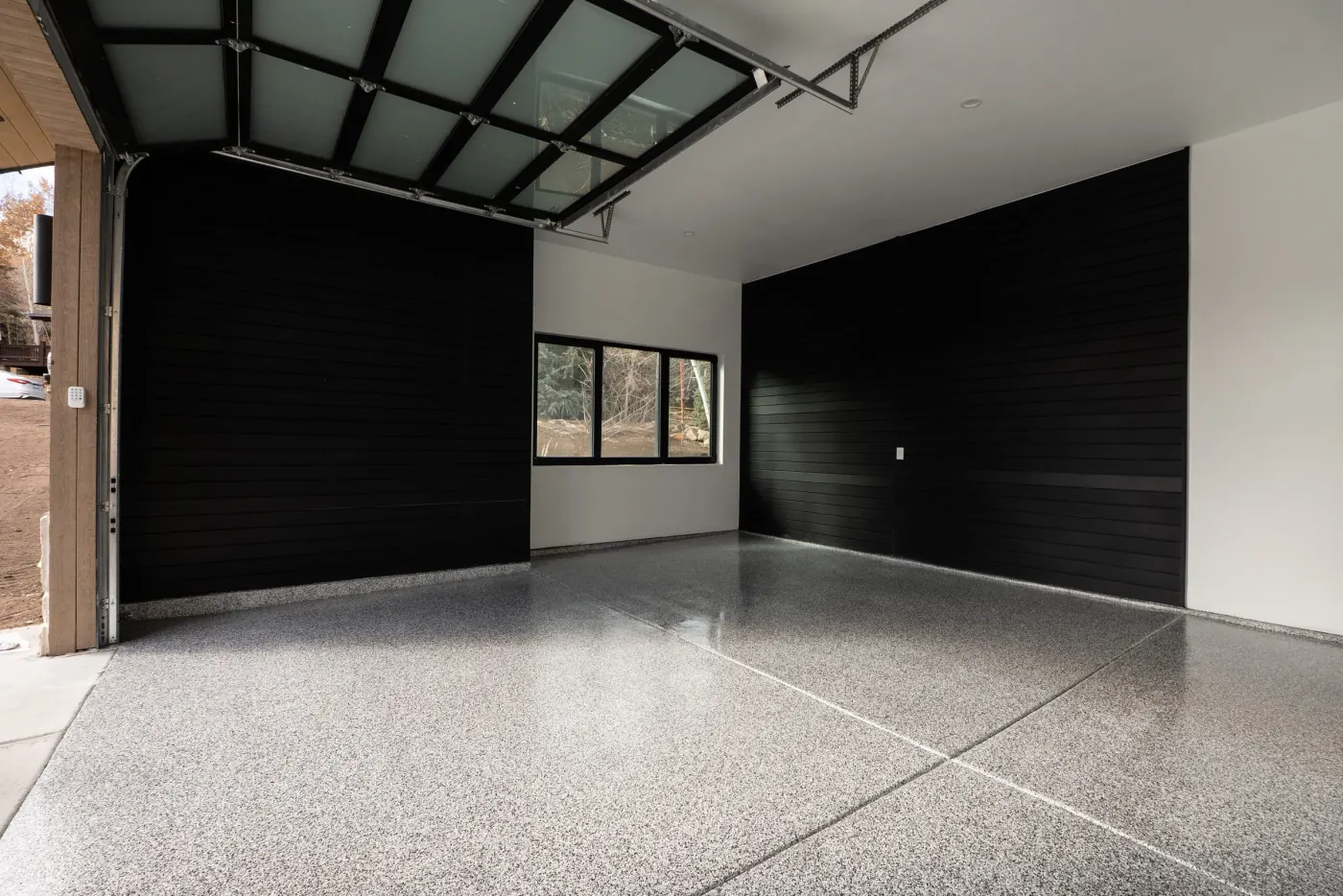 Marble flake epoxy garage floor by Lifetime Coatings