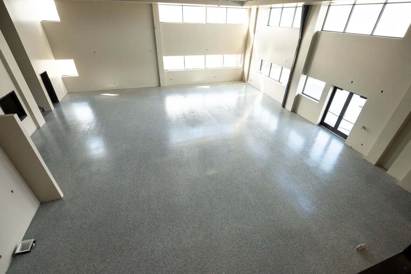 Marble flake epoxy garage floor by Lifetime Coatings