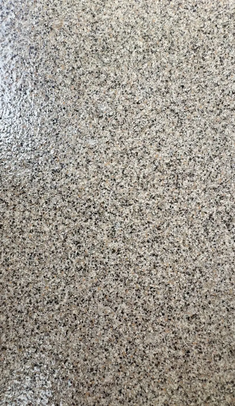 Clay flake epoxy garage floor by Lifetime Coatings