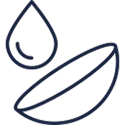 Outline of a water droplet above a bowl or dish, symbolizing water or hydration.