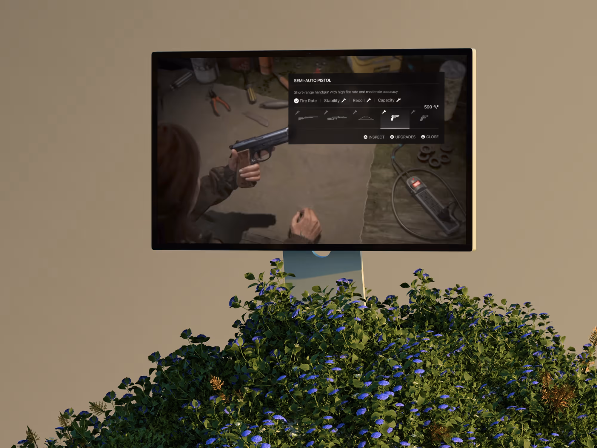A mockup for one of the gaming interfaces projects, presenting the ui of the last of us part 2