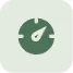 A speedometer icon on a light green rounded square background.