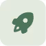 Green rocket icon inside a rounded square with pale green background.