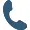 Blue icon of a classic telephone handset.