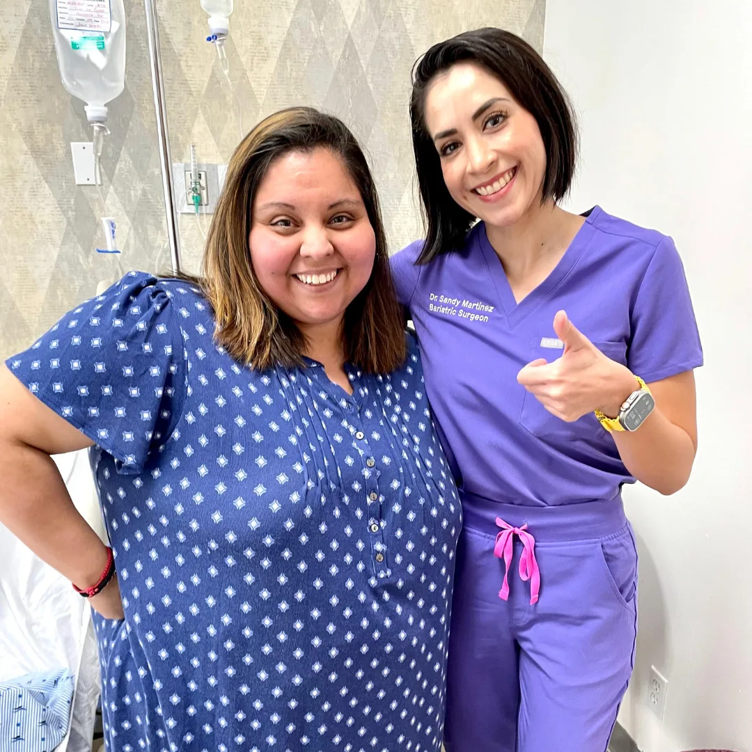 Dr. Sandy Martinez with Happy Weight Loss Surgery Patient