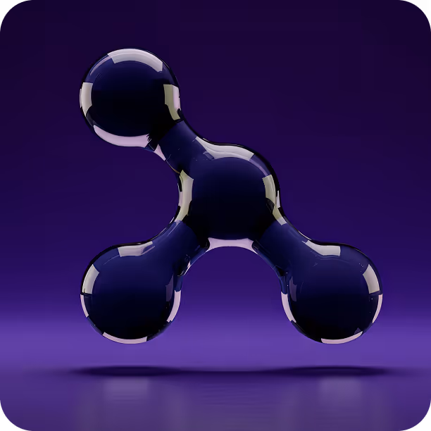 Glossy purple nodes.