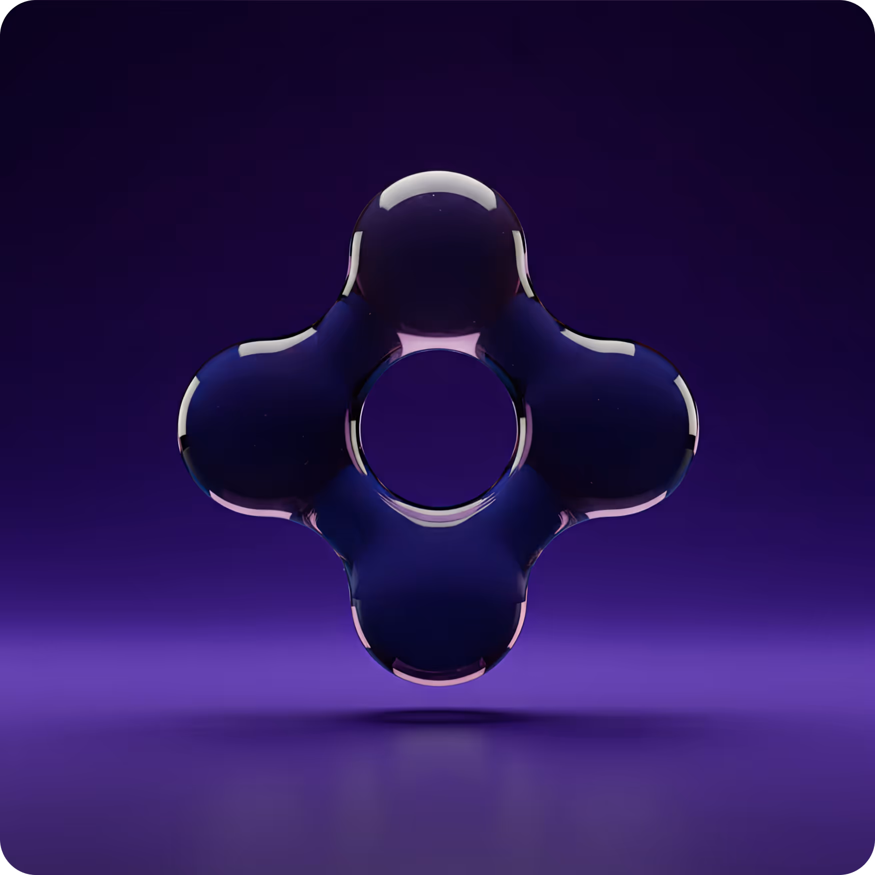 Interconnected glossy purple nodes.