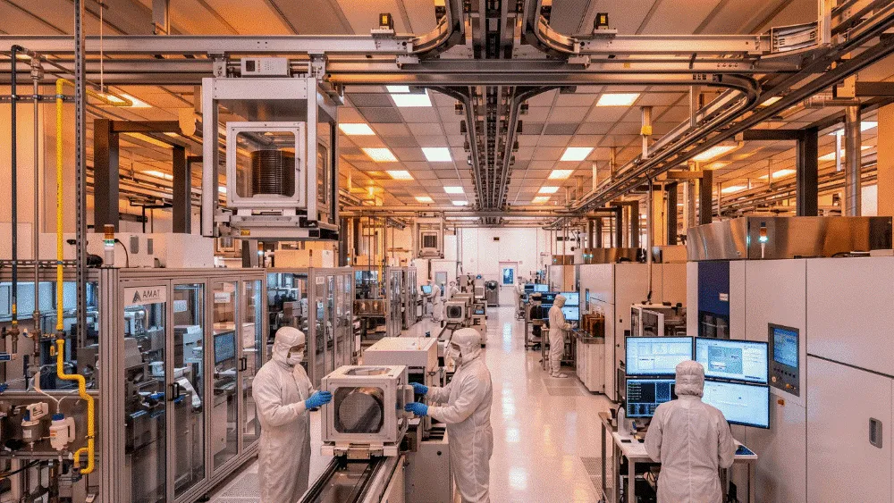 A factory filled with lots of machines and workers.
