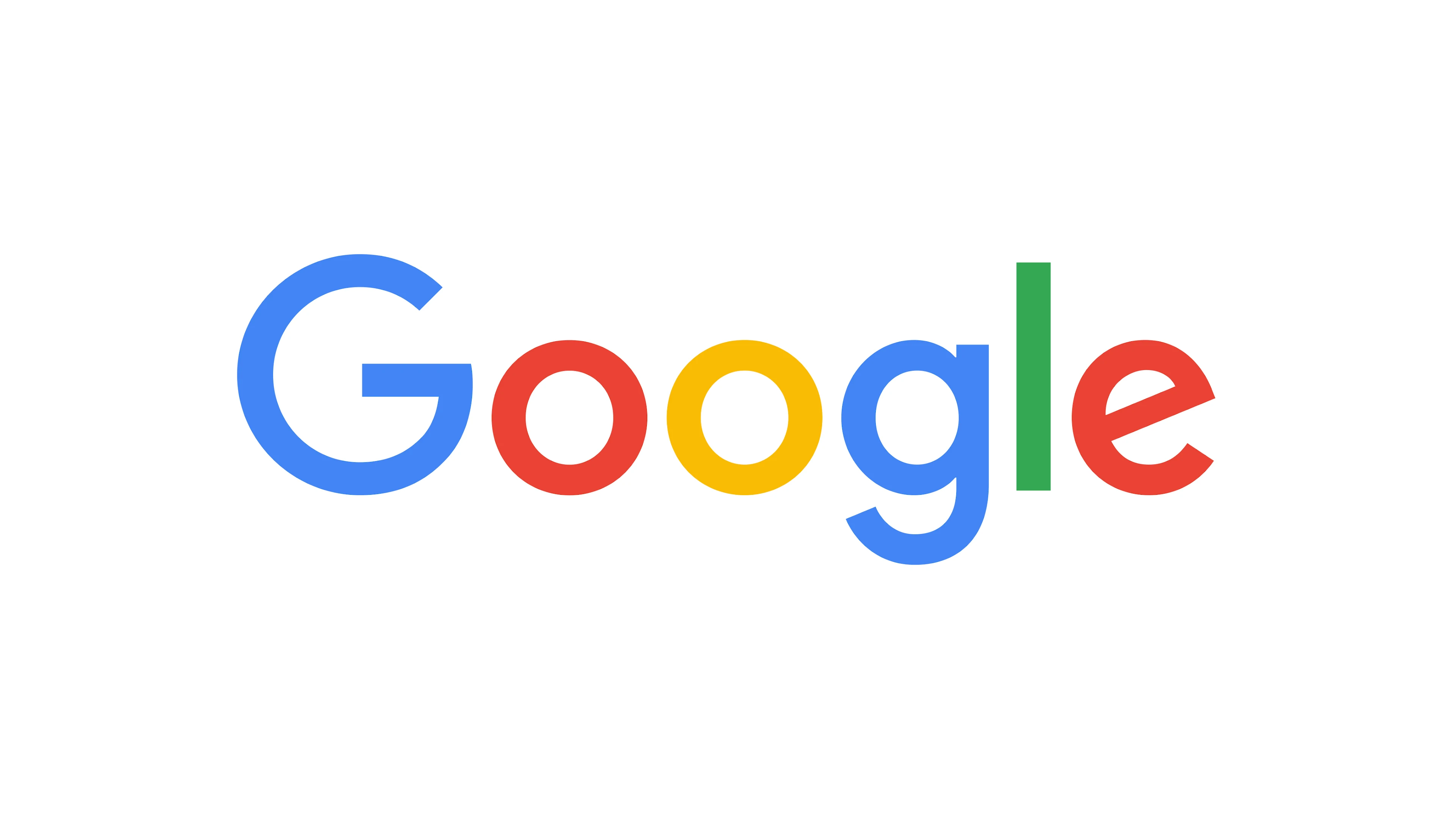 Logo coloré de Google sur fond blanc.