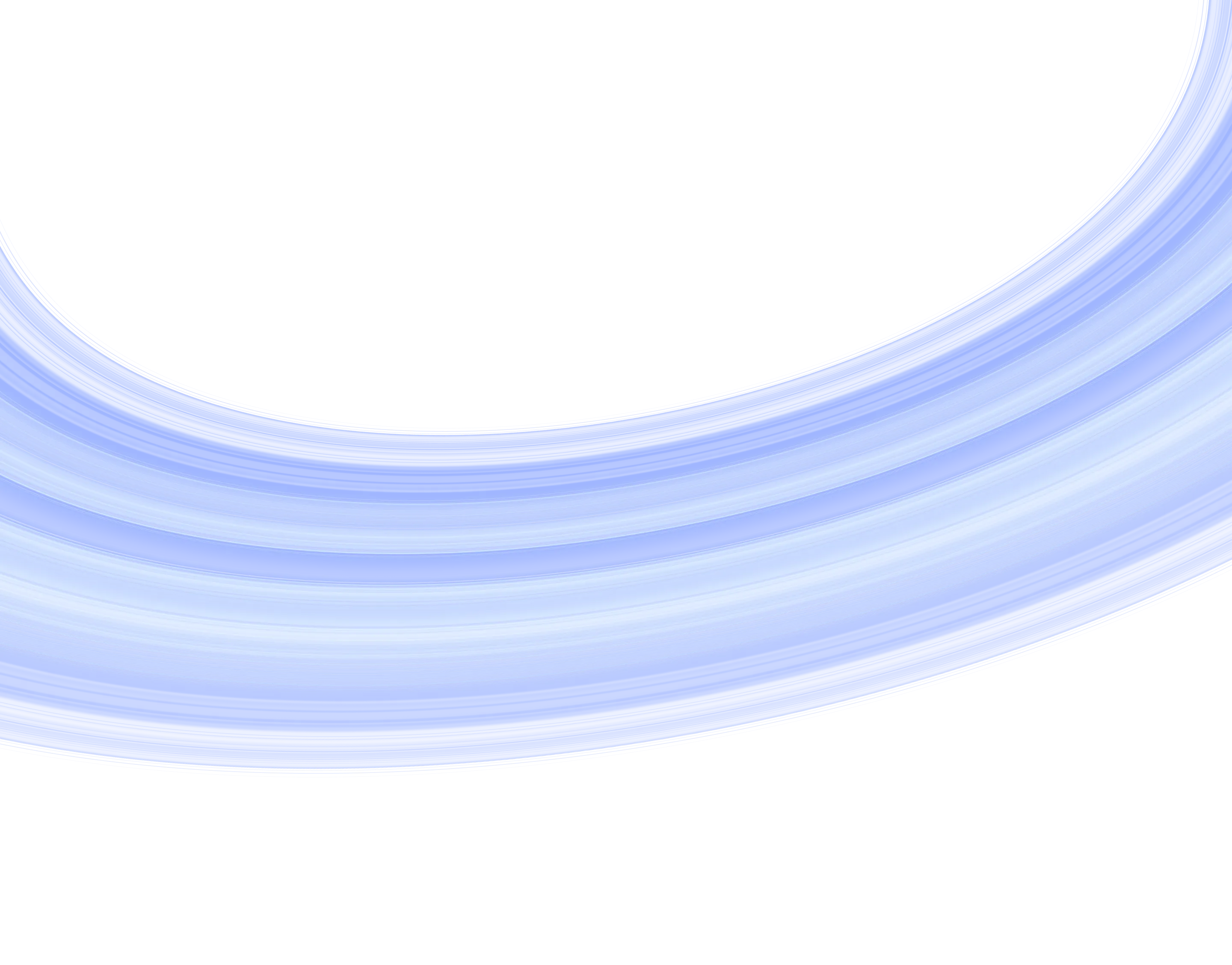 Curved soft blue light streaks on a transparent background.