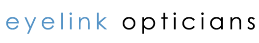 Eyelink Opticians text logo with 'eyelink' in blue and 'opticians' in black.