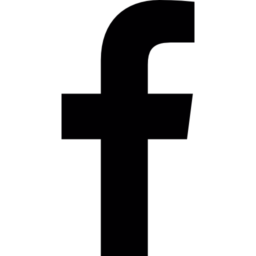 Facebook social media platform logo in black lowercase f.