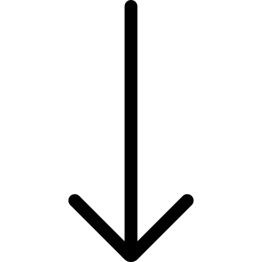 Black downward-pointing chevron arrow on transparent background.